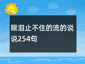 眼淚止不住的流的說說254句