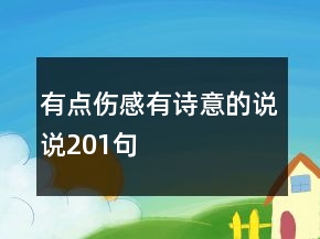 有點(diǎn)傷感有詩意的說說201句