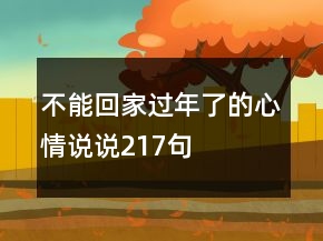 不能回家過(guò)年了的心情說(shuō)說(shuō)217句