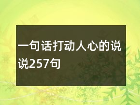一句話打動人心的說說257句
