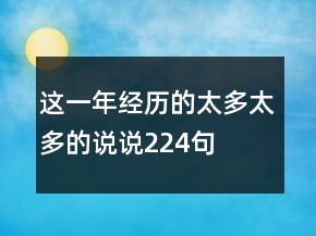 這一年經(jīng)歷的太多太多的說說224句