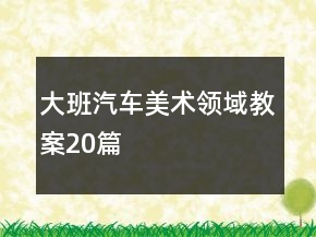 大班汽車美術(shù)領(lǐng)域教案20篇