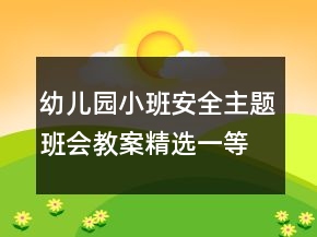 幼兒園小班安全主題班會(huì)教案精選一等獎(jiǎng)