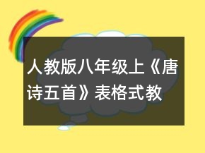 人教版八年級上《唐詩五首》表格式教案一等獎
