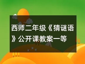 西師二年級《猜謎語》公開課教案一等獎