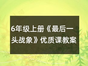 6年級上冊《最后一頭戰(zhàn)象》優(yōu)質(zhì)課教案一等獎