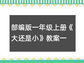 部編版一年級(jí)上冊(cè)《大還是小》教案一等獎(jiǎng)