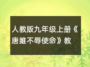人教版九年級(jí)上冊(cè)《唐雎不辱使命》教案一等獎(jiǎng)