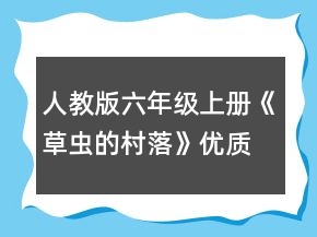 人教版六年級上冊《草蟲的村落》優(yōu)質教案一等獎