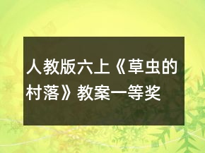 人教版六上《草蟲(chóng)的村落》教案一等獎(jiǎng)