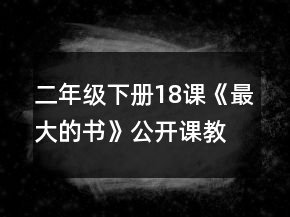 二年級下冊18課《最大的書》公開課教案一等獎