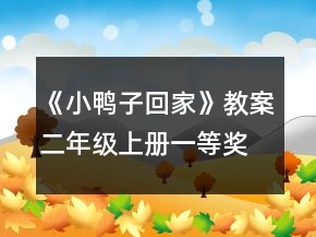 《小鴨子回家》教案（二年級(jí)上冊(cè)）一等獎(jiǎng)