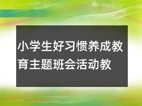 小學(xué)生好習(xí)慣養(yǎng)成教育主題班會活動教案一等獎