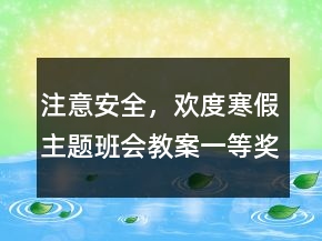 注意安全，歡度寒假主題班會(huì)教案一等獎(jiǎng)