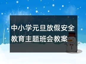 中小學(xué)元旦放假安全教育主題班會教案一等獎