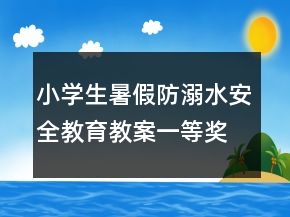 小學生暑假防溺水安全教育教案一等獎