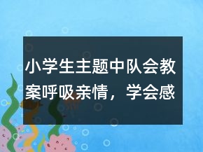 小學(xué)生主題中隊(duì)會(huì)教案：呼吸親情，學(xué)會(huì)感恩一等獎(jiǎng)