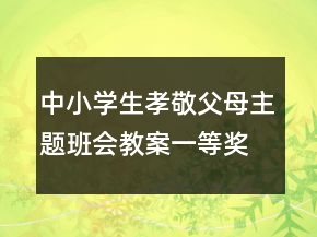 中小學(xué)生孝敬父母主題班會教案一等獎
