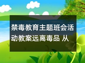 禁毒教育主題班會活動教案：遠離毒品 從第一口做起一等獎