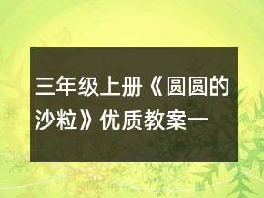 三年級(jí)上冊(cè)《圓圓的沙粒》優(yōu)質(zhì)教案一等獎(jiǎng)