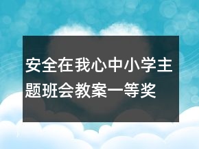 安全在我心中小學(xué)主題班會教案一等獎(jiǎng)
