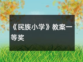 《民族小學(xué)》教案一等獎(jiǎng)