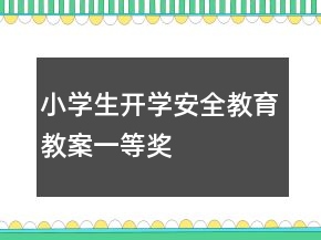 小學(xué)生開學(xué)安全教育教案一等獎(jiǎng)