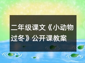 二年級(jí)課文《小動(dòng)物過冬》公開課教案一等獎(jiǎng)