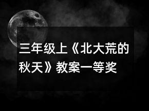 三年級上《北大荒的秋天》教案一等獎