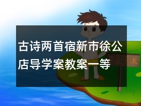 古詩兩首宿新市徐公店導學案教案一等獎