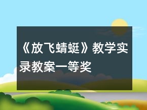 《放飛蜻蜓》教學(xué)實錄教案一等獎