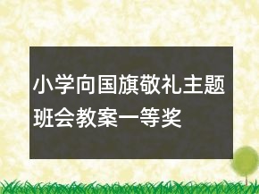 小學(xué)向國旗敬禮主題班會教案一等獎