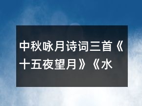 中秋詠月詩詞三首《十五夜望月》《水調(diào)歌頭明月幾時有》《我的思念是圓的》教案一等獎
