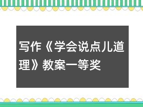 寫(xiě)作《學(xué)會(huì)說(shuō)點(diǎn)兒道理》教案一等獎(jiǎng)