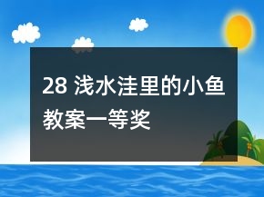 28 淺水洼里的小魚教案一等獎