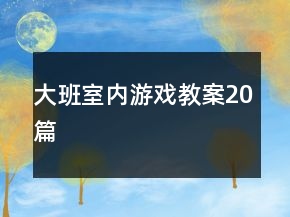 大班室內游戲教案20篇