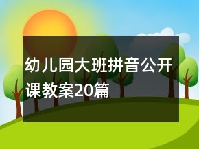 幼兒園大班拼音公開(kāi)課教案20篇
