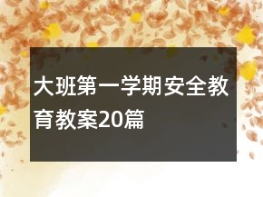 大班第一學期安全教育教案20篇