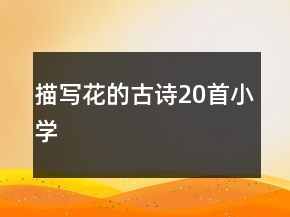 描寫花的古詩20首小學