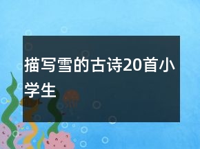 描寫雪的古詩20首小學生