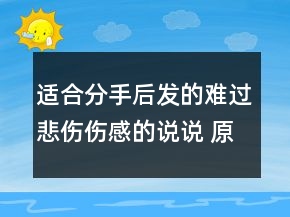 適合分手后發(fā)的難過悲傷傷感的說說 原諒我不能159句