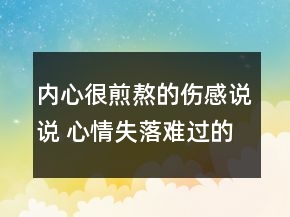 內(nèi)心很煎熬的傷感說(shuō)說(shuō) 心情失落難過(guò)的傷感句子133句