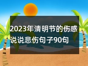 2023年清明節(jié)的傷感說說悲傷句子90句