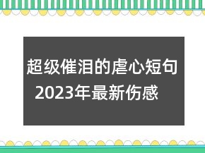 超級(jí)催淚的虐心短句  2023年最新傷感虐心短句127句
