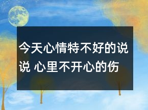 今天心情特不好的說說 心里不開心的傷感句子142句