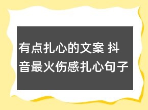 有點扎心的文案 抖音最火傷感扎心句子133句