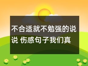 不合適就不勉強(qiáng)的說(shuō)說(shuō) 傷感句子我們真的不合適101句