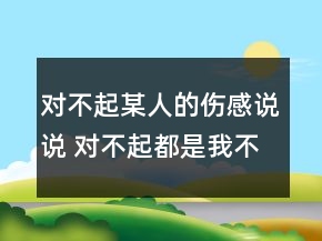 對不起某人的傷感說說 對不起都是我不好的句子95句
