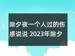 除夕夜一個(gè)人過(guò)的傷感說(shuō)說(shuō) 2023年除夕夜一個(gè)人有點(diǎn)140句