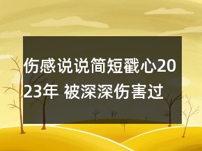 傷感說說簡短戳心2023年 被深深傷害過的說說150句